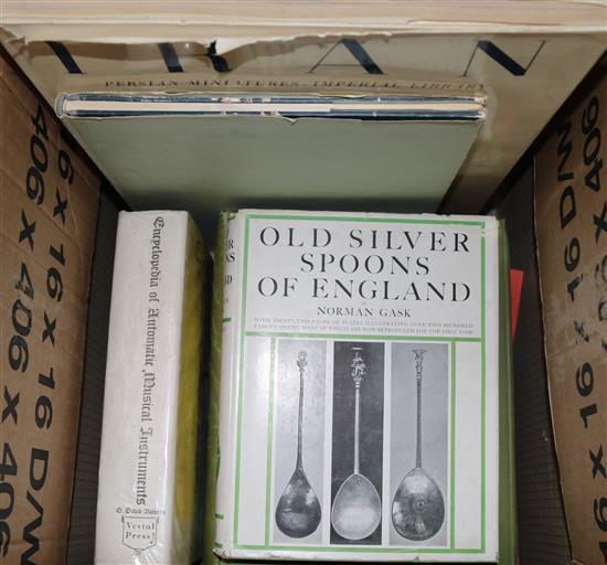 A collection of art, silver, glass etc. reference books